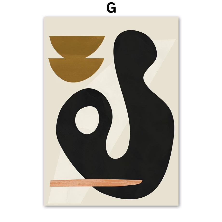 Постеры на скандинавскую тему и принты, абстрактные линии фигур, кривая геометрия, настенная живопись на холсте, настенные картины для декора гостиной