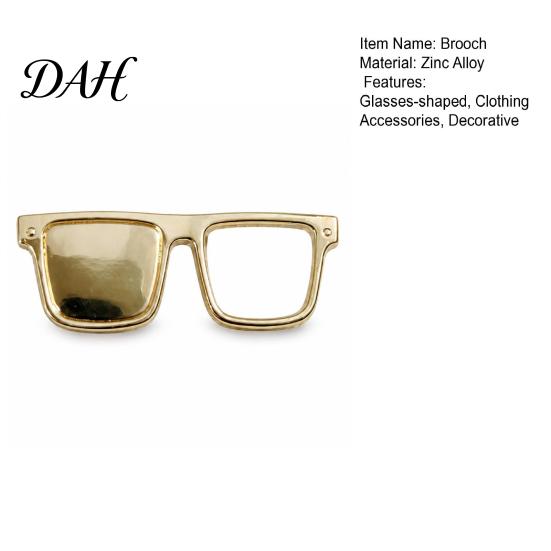 Clothes Eyeglass Pin Eyeglasses Holder Brooch Pin, Zinc Alloy Square Frame Glasses Portable Eyewear Hanger Decoration Accessories for Men Women Metal