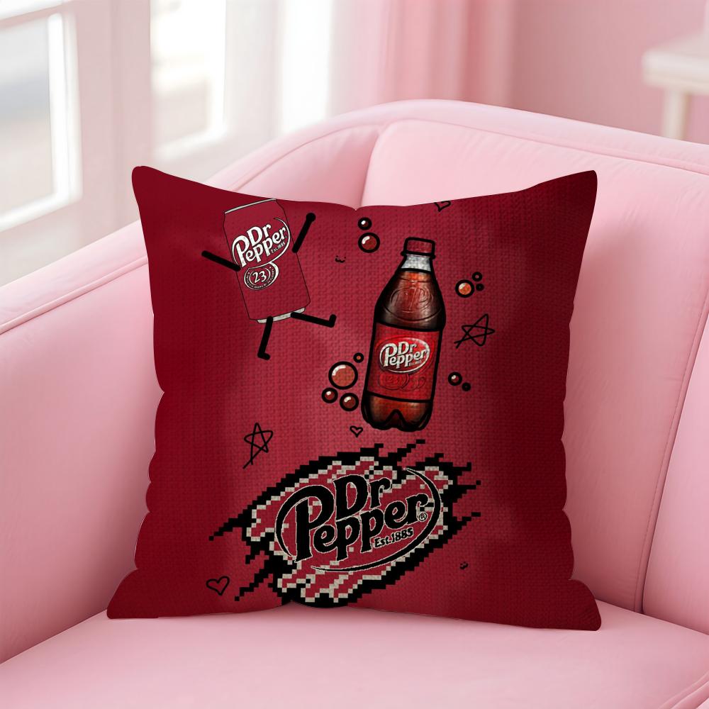 Вишневый Напиток D-Dr-P-Pepper Наволочка Натуральная Льняная Наволочка Двусторонняя Печать Декоративная Наволочка для Дивана Домашний Декор Подарок