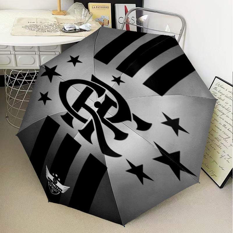 1PC Flumi-nense Crest Wings Printed Umbrella Folding umbrella, automatic umbrella 8-Frame for Travel, camping Fan gifts Christmas Gifts