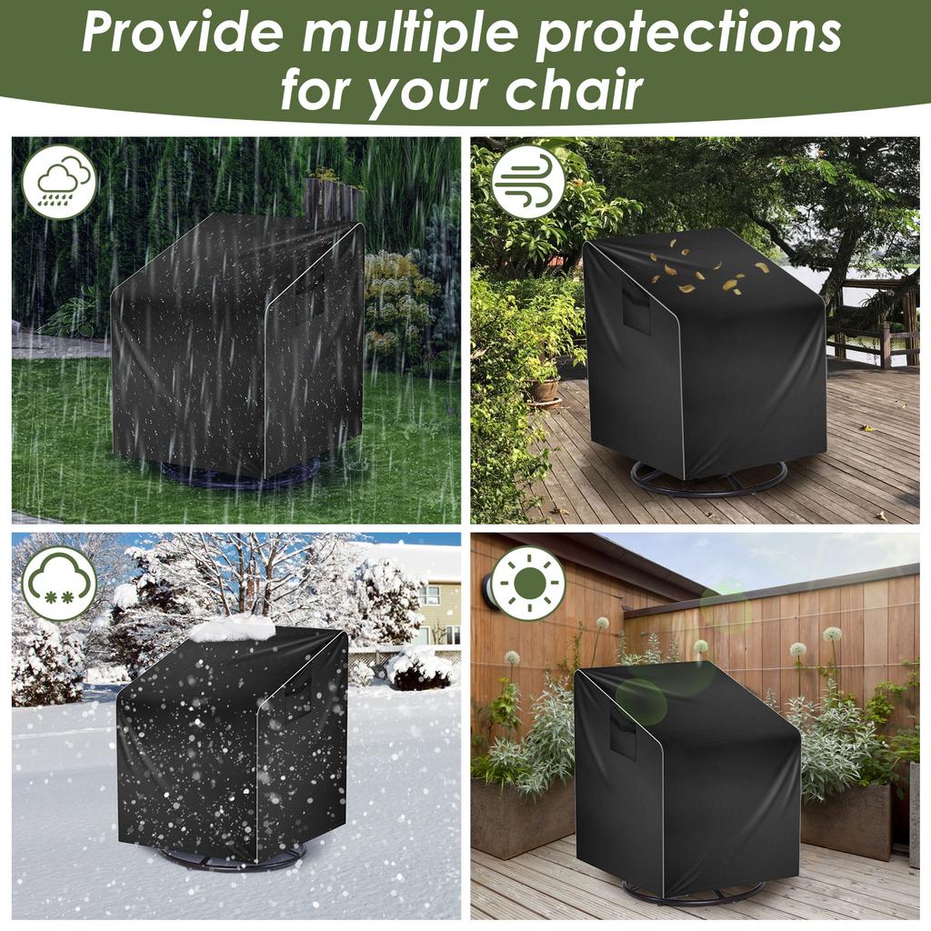 1/2 шт. Чехол для уличного поворотного кресла-шезлонга из ткани Оксфорд, Сверхпрочный водонепроницаемый чехол для кресла-качалки для патио для садовой мебели
