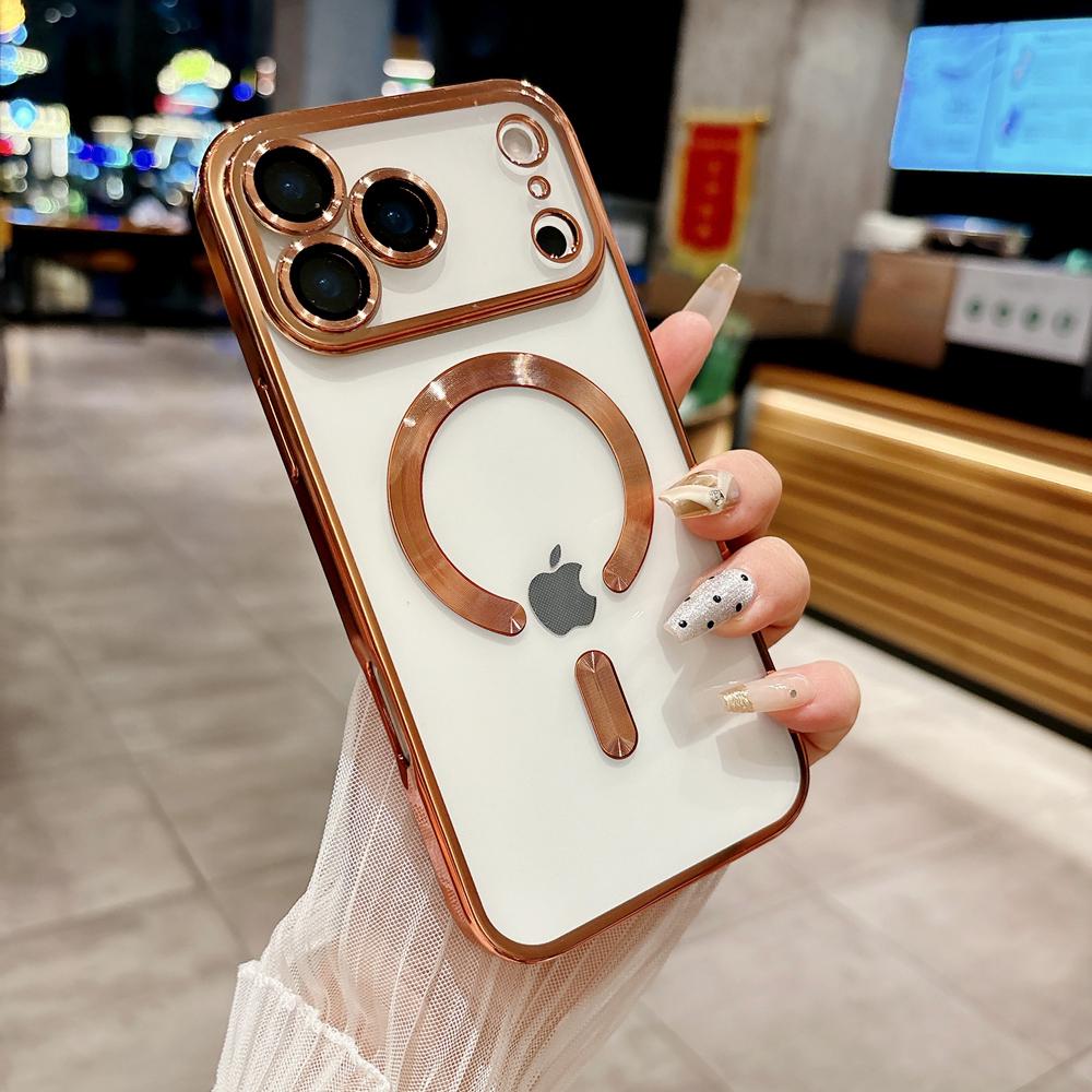 KEYSION Магнитный чехол с покрытием для MagSafe для iPhone 17 Pro Max 17Air Прозрачный ТПУ Противоударный чехол для телефона с защитой объектива