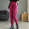 New Light Trousers Women's Winter Outer Wear Fashion Thickened and Padded Warm Cotton Trousers Seven-point Pantsuit