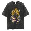 Винтажная стираная футболка с аниме Dragon Ball для мужчин и женщин, с коротким рукавом, уличная одежда, свободный повседневный топ, летняя