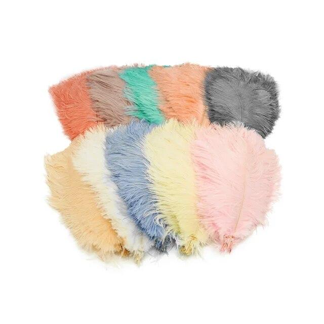 20 шт./лот, натуральные белые страусиные перья, аксессуары ручной работы, свадебные украшения для дома, Марди Гра, красочные плюмы, деко