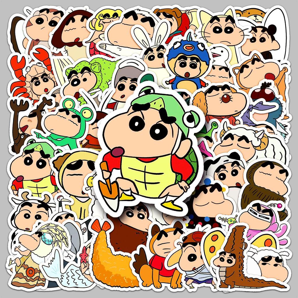 Crayon Shin-chan Dress-Up Stickers: 50 Cute, Waterproof Cartoon Stickers for Phone Cases, Computers, Journals.