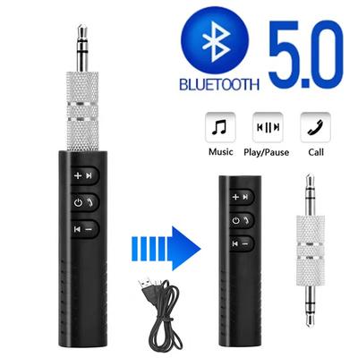 Беспроводной аудиоприемник с поддержкой Bluetooth, 3,5-мм разъем AUX, автомобильный аудиопередатчик, адаптер для динамика телефона BT 5.0, громкая связь
