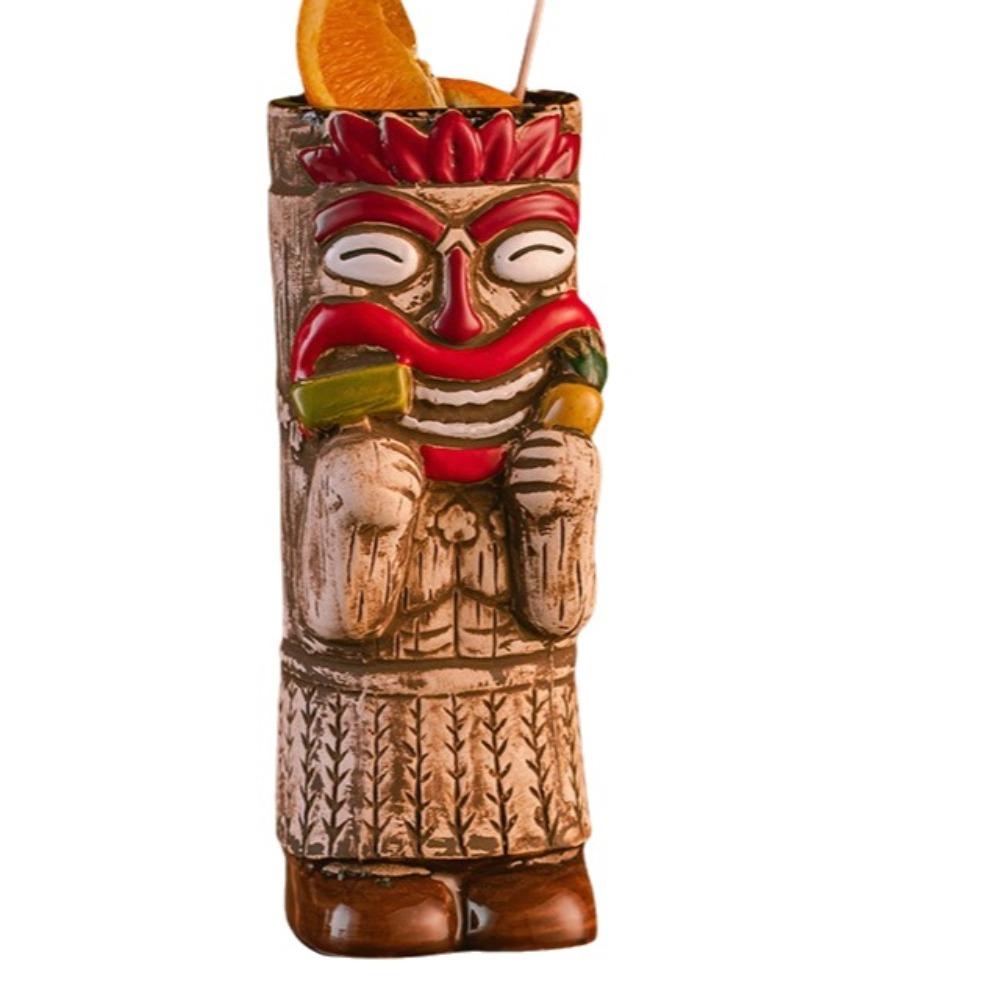 Ethnic Style Ceramic Tiki Mug Funny Beer Beverage Cup Creative Beach Theme Mug  Camp