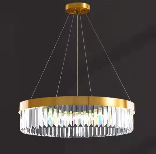 Luxita - Хрустальная люстра 60 см Латунное золотое кольцо