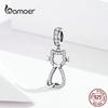 Подвеска BAMOER Cat Kitty из стерлингового серебра 925 пробы с прозрачным цирконием Уоттинга для домашних животных