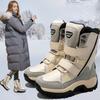 Mid-Calf Snow Boots Size 36-42 Winter Women Long Boots Waterproof Warm Thickened Plush Shoes Windproof Velcro Casual Sport Shoe