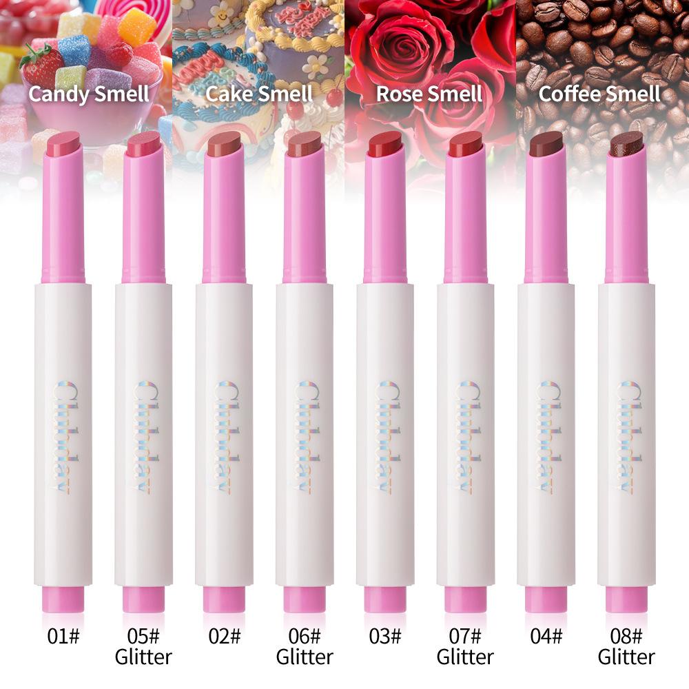 Clubday 8pcs Click-Type Mirror Lip Gloss Set Moisturizing Hydrating Long-Lasting Pearly Fine Shimmer Rose Scent Glossy Lipstick Makeup Cosmetics