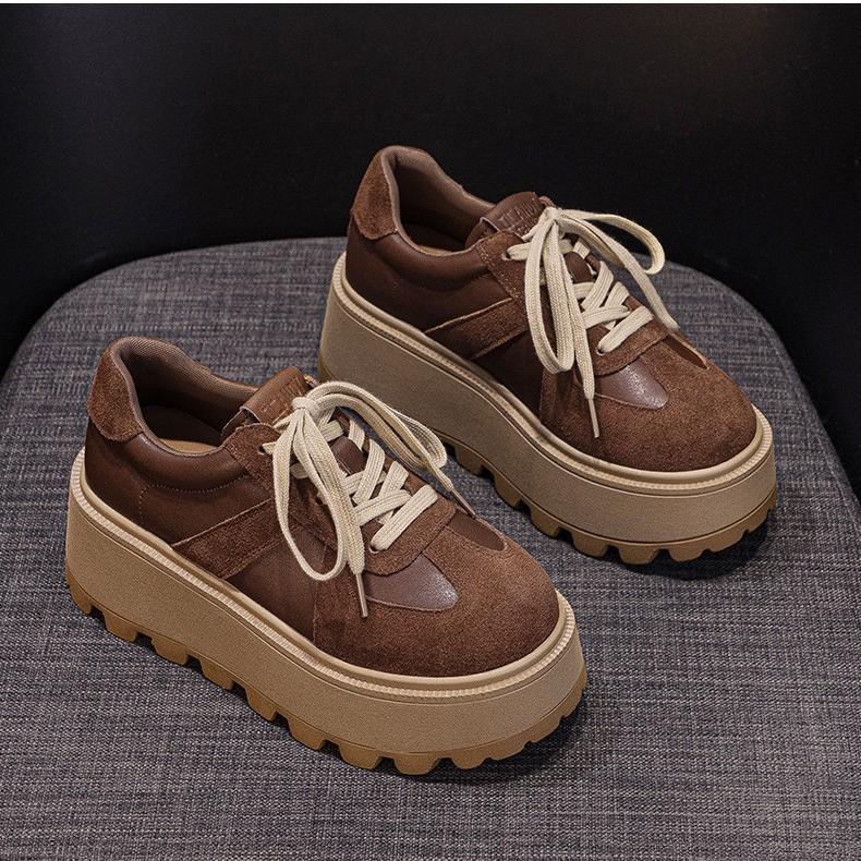 Обувь Dexun толстая подошва увеличение внутренней высоты женская новая матовая кожа ретро повседневная модная спортивная обувь для скейтборда женская студенческая обувь