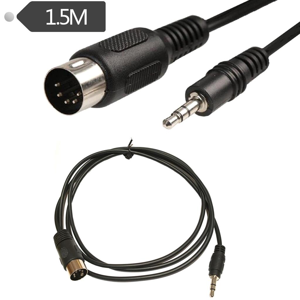 5-Pin DIN Plugs Male To 3.5mm 1/8 Inch TRS Male Jack Stereo Plug Converter Cable Wear-resistant 5-Pin DIN-Male Cable