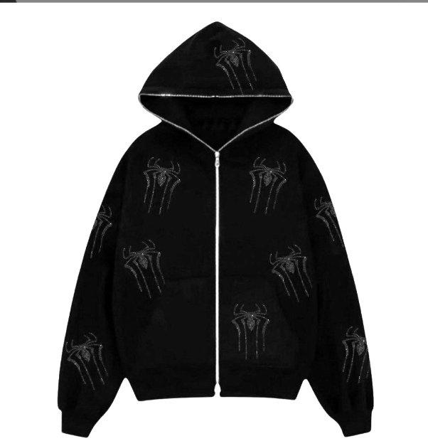 Y2K Эстетические топы Спортивная куртка в стиле панк Уличная одежда Толстовка в стиле хип-хоп Большие толстовки с графикой