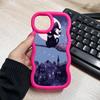 Чехол для телефона Luna Moon Cat для iPhone 17 16 15 14 13 12 11 Air Pro Max Plus Волнистый край ТПУ Цветной чехол Красивые мобильные телефоны