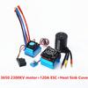 3650 2300KV Brushless Motor & with 120A ESC & Heat Sink Cover Combo Replacement for HSP HPI Wltoys