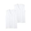 Inner Sleeveless Cooling Set of L Tops, V-neck Shirt, Milling, 2, Men's, White,