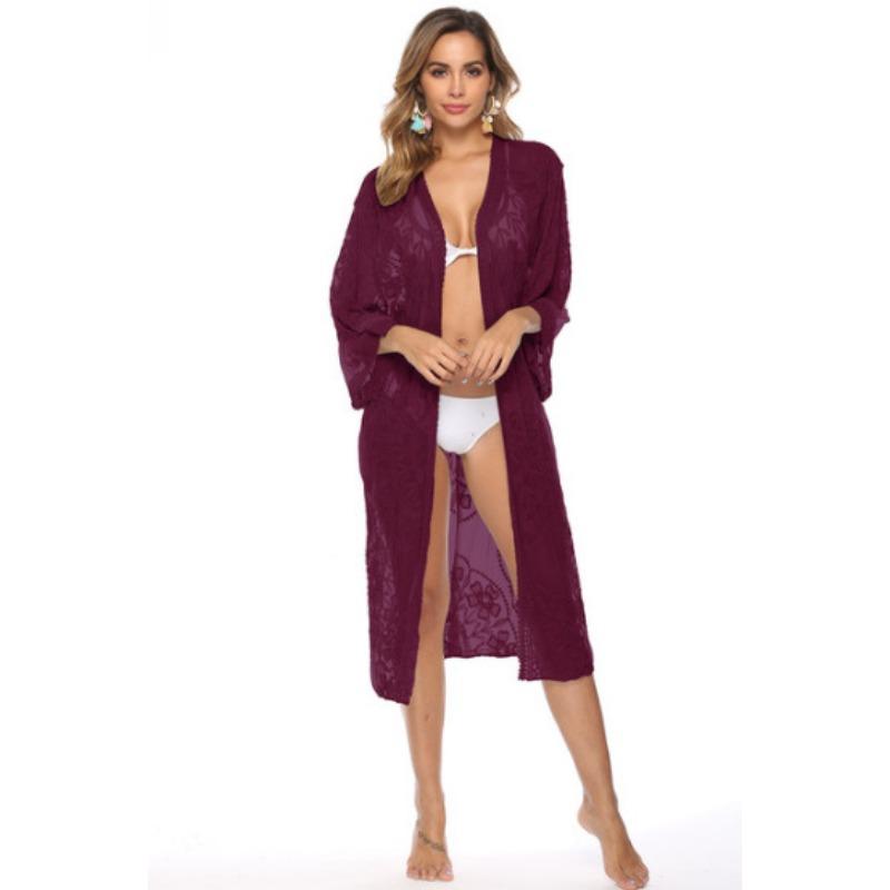 Женский кружевной сетчатый бикини, внешний кардиган, большие размеры, пляжная накидка в праздничном стиле, рубашка от солнца