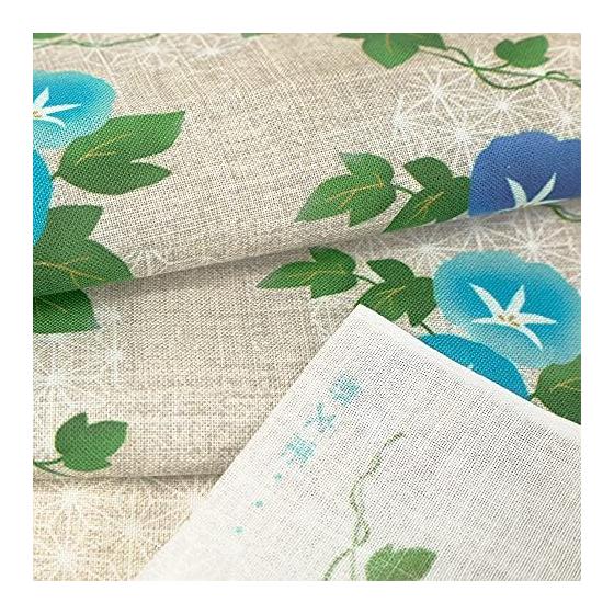 Hamamonyo Tenugui Towel - Asanoha Morning Glory Pattern, Refreshing Blue Tones, Linen-like Texture, 100% Cotton