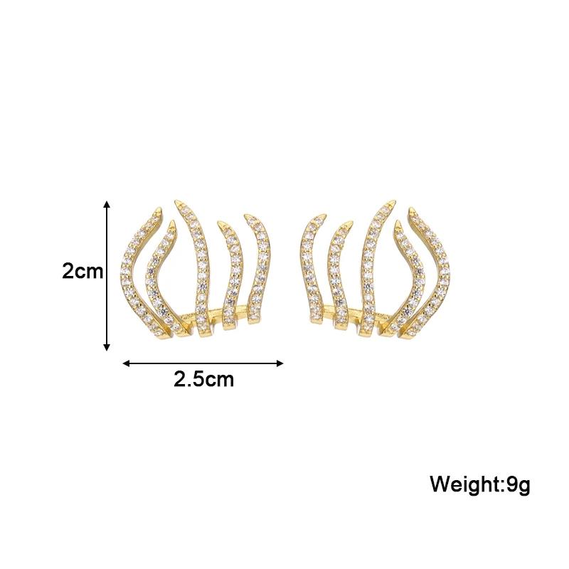 Преувеличенные серьги-гвоздики Alien Full Crystal Wave Five Claws для женщин, индивидуальные золотые серьги-гвоздики на День святого Валентина для девушки в подарок