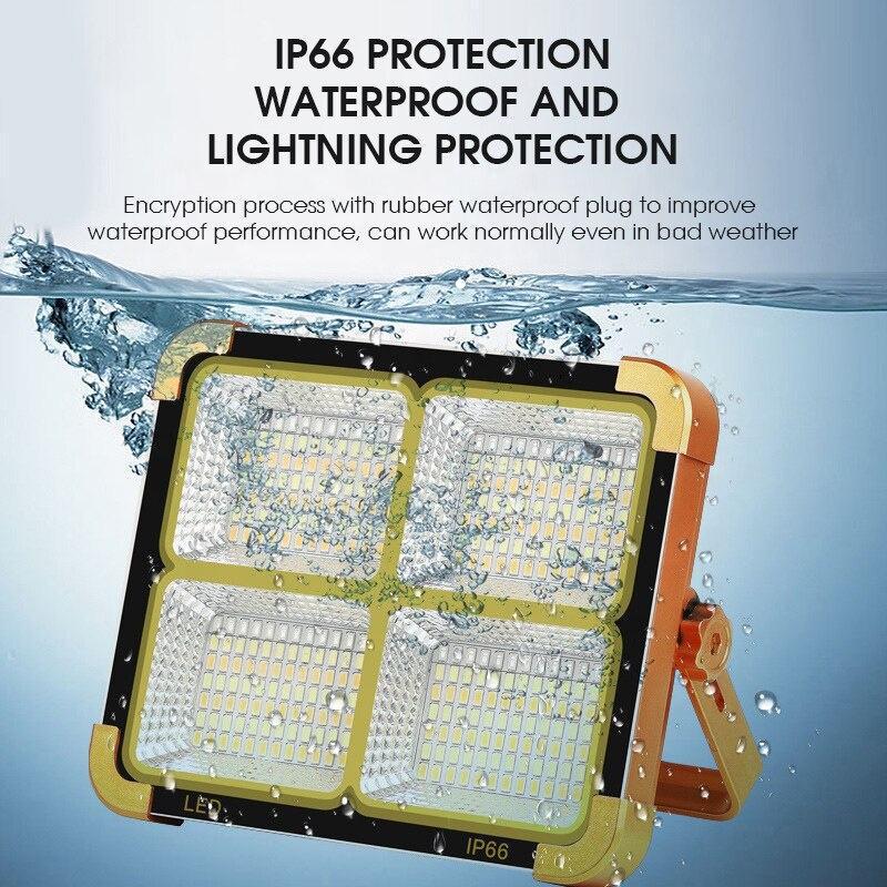Сверхяркий водонепроницаемый солнечный прожектор: Портативный уличный фонарь для кемпинга и чрезвычайных ситуаций