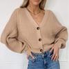 2025 Bestseller Women's Solid Color Buttoned Knit Cardigan for Autumn