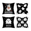 New Halloween Pillowcase Cute Ghost Trick or Treat Decorative Printed Pillow Cushion Cover