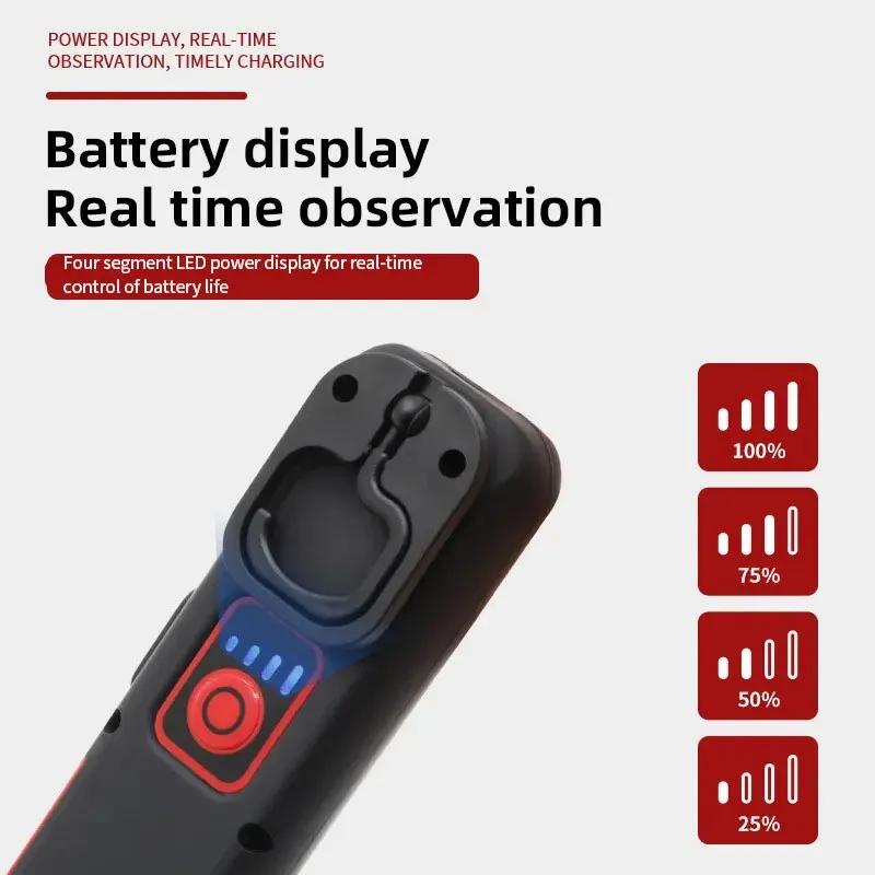 Портативный USB-перезаряжаемый рабочий фонарь Магнитный COB LED фонарик Подвесной светильник со встроенным аккумулятором Походный фонарь