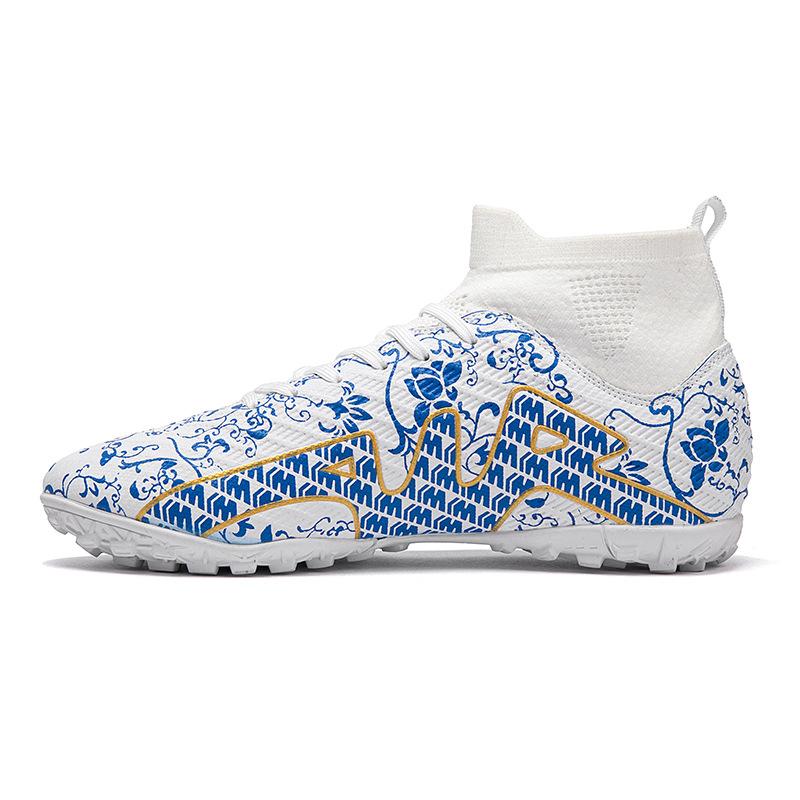 New football shoes men's and women's breathable mandarin duck color high-top long and short nails football shoes grass large size training shoes