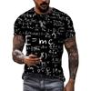 New Summer New Fashion 3D Formula Pattern Fashion Men's Casual Street Vintage Style Print O Neck Short Sleeve T-shirt