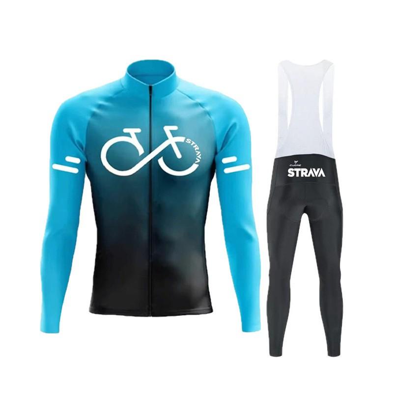 Unisex Cycling Jersey Set Long Sleeve Quick Dry Mountain Road Bike Apparel Sportswear