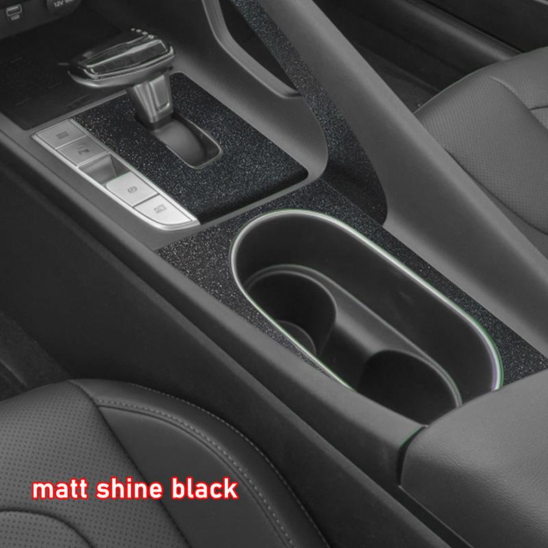 Car Interior Sticker Gear Box Protective Film For Hyundai Elantra CN7 - Car Gear Panel Sticker Carbon Fiber Black