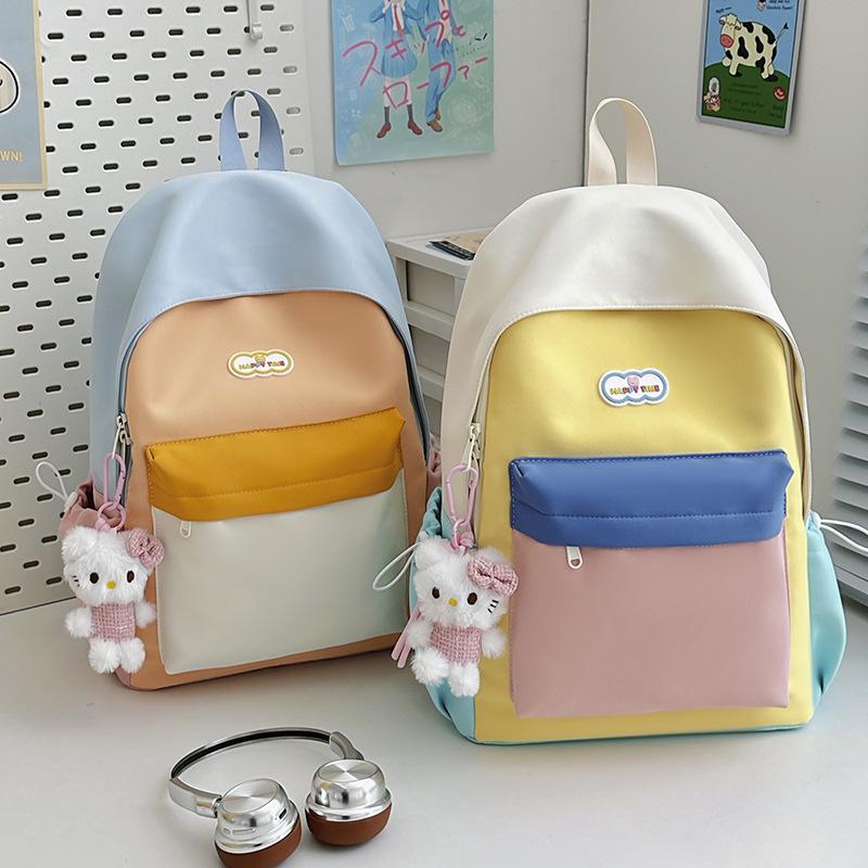 Schoolbag Student schoolbag Dopamine Elementary school bag Lightweight and breathable Spring outing Backpack Children's contrasting color backpack
