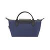 Longchamp Сумка-тоут Le Pliage Energy с тисненым логотипом, на кнопке, из ткани и телячьей кожи, женская, темно-синяя 30030HSR006