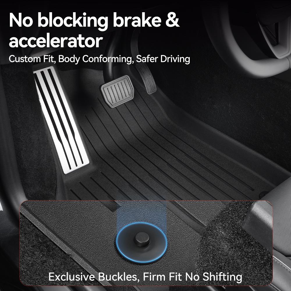 YZ TPE Car Floor Mats With metal pedals for Tesla Model YL Luggage Mat Set Four Seasons Waterproof Anti-slip Trunk Mat