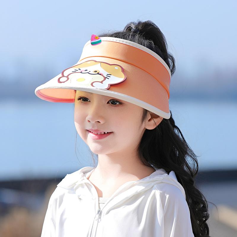 1094 Summer Outdoor Boy and Girl Sun Hat Cartoon Cute Animal Children's Hat Big Brim Empty Top Sun Protection Hat