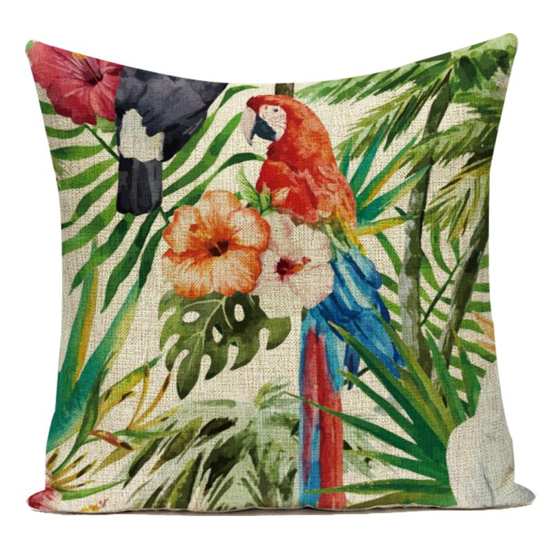 Polyester Decorative Pillows Tropical Cactus Palm Leaf Sofa Home Decor Cushion Cover Pillowcase for Living Room