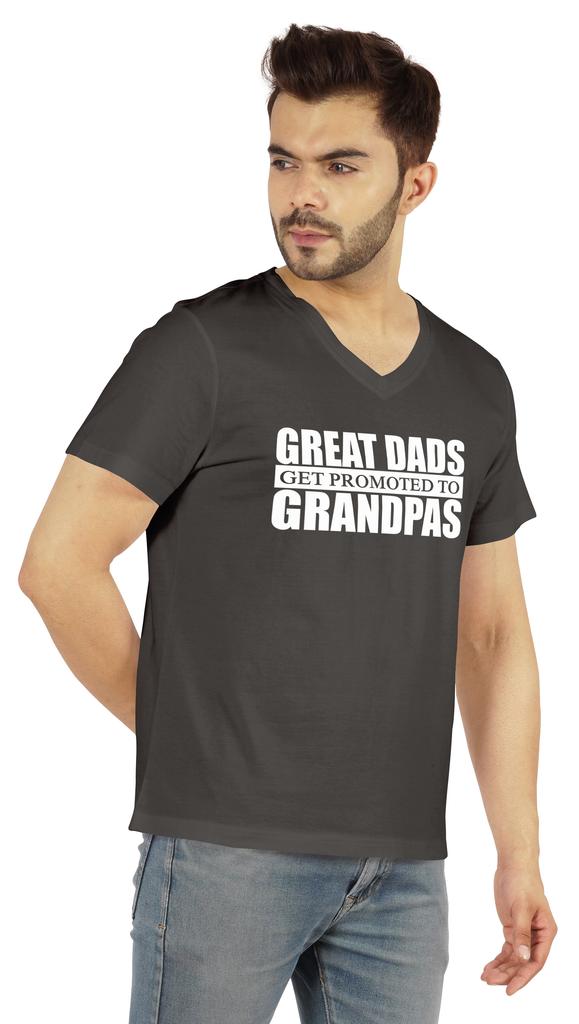 Inkmeso Мужская футболка для дедушки. Отличные папы получают повышение до дедушки. Футболка с надписью «Письмо» впервые