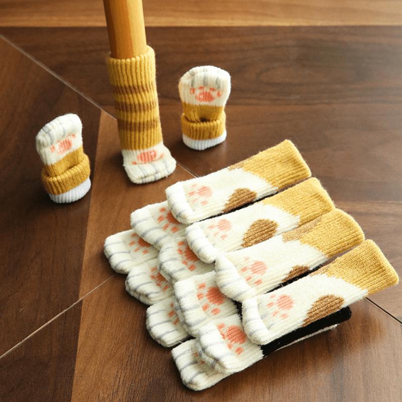 Knitted Cute Chair Leg Cover Thickened Cat Claw Chair Leg Protection Cover Table Leg Silent Table Foot Mat Table and Chair Foot Mat