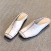 Sheepskin Version~ Retro Bag Head Half Slippers Women's Outer Wear Inner Height Increase Leather Sandals Retro Shoes