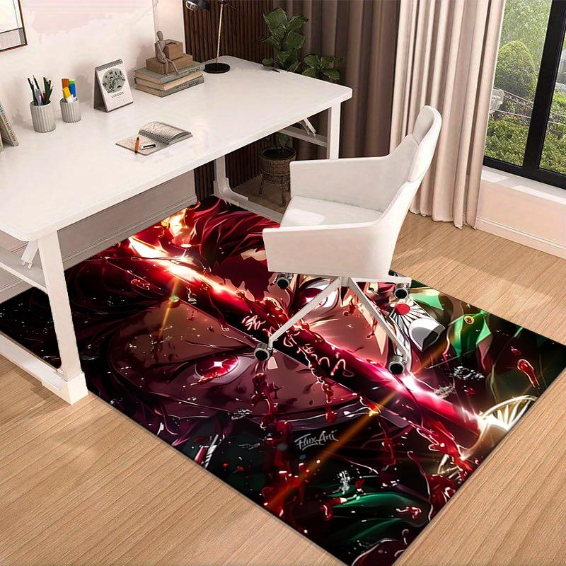 1PC Ghost Slayer's Night Rug Game Carpet, Floor Mat for Bedroom Living Room Entryway Rug, Home Decor Idea Gift for Christmas birthday
