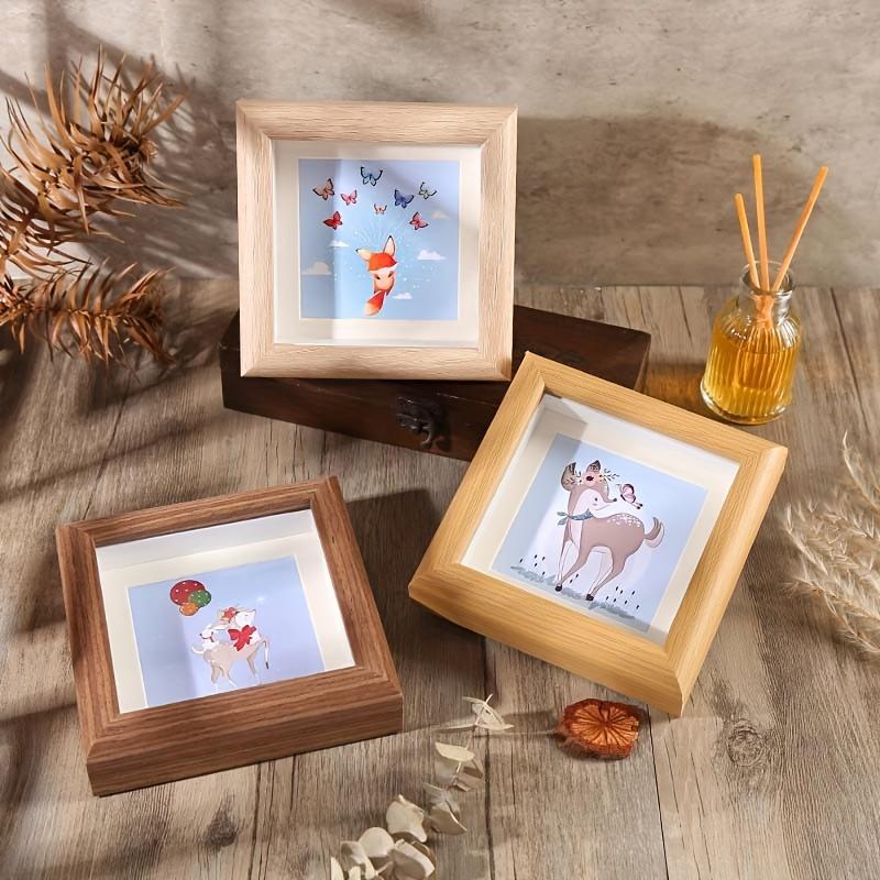 1 шт. Мини-полая фоторамка, квадратная дюймовая мини-фоторамка, стол, самодельное крепление для рамки образца, деревянная фоторамка