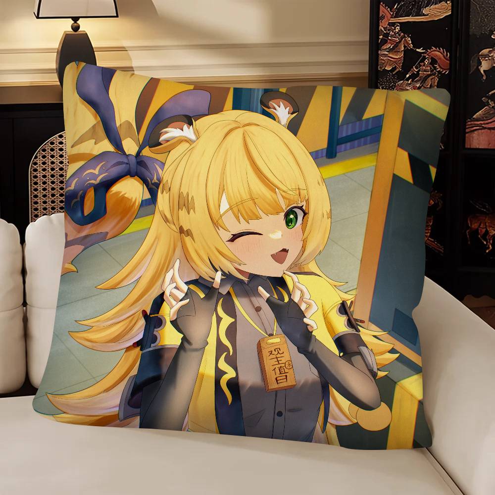 Game Ju Fufu Zenless Zone Zero Pillow Case Fashion Square Pillowcase Bedroom Sofa Room Ins Decoration Leisure