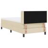 Boxspring bed with headboard Cream 200 x 80 cm Fabric