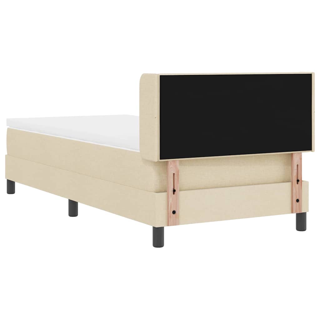 Boxspring bed with headboard Cream 200 x 80 cm Fabric