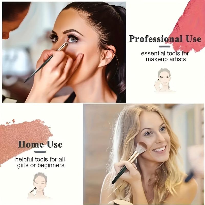 14Pcs Pro Makeup Brush Set - Soft Nylon Bristle Resin Rod Palm Brush Design for Flawless Foundation Eye Shadow Brow Application