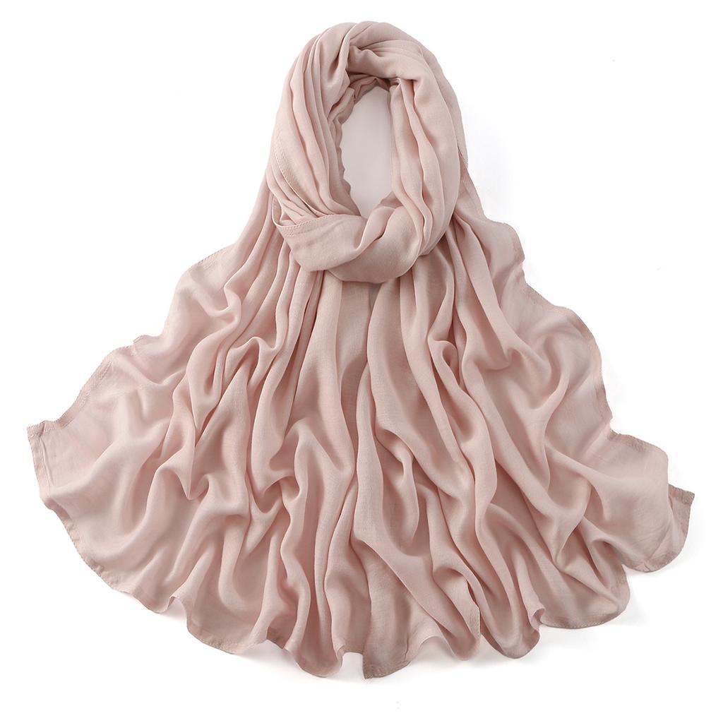 Muslim Modal Hijab Cotton Rayon Scarf for Women Double Stitching Wide Edge Rayon Shawl Islamic Thin Soft Viscose Turban Headband