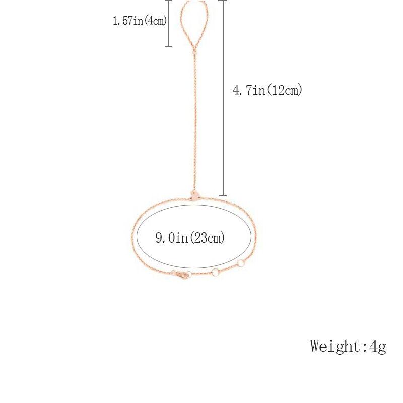 Браслет из ювелирного сплава с кольцом на средний палец