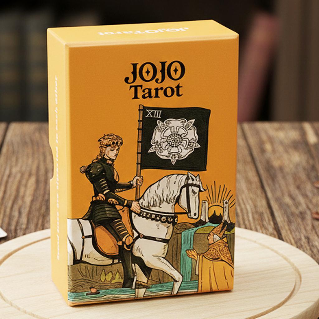 Колода карт Таро JOJO в жесткой коробке, 80 шт. Двусторонние тисненые аниме-карты Таро Колода Таро Bizarre Adventure 12x7 см